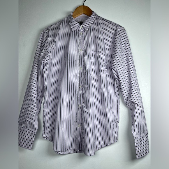 J. CREW Size 10 Lilac Garçon classic shirt in striped cotton poplin - Picture 7 of 13